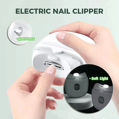 Pro Automatic Electric Nail Clipper – Rechargeable, Anti-Splash Trimmer with Built-in LED Light