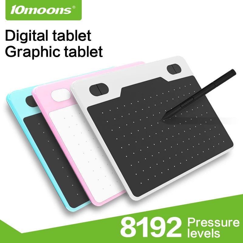 ProArt Ultra-Light 10x6" Digital Drawing Tablet – Battery-Free Stylus & 8192 Pressure Levels (Compatible with Mac, Windows & Android)