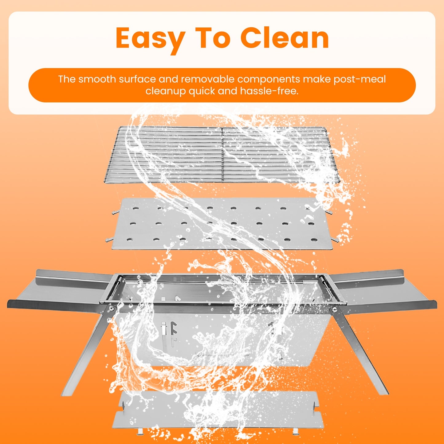 3-in-1 Foldable Charcoal Grill, Portable Fire Pit & Slow Cooker – Stainless Steel BBQ for Camping, Tailgating & Backyard