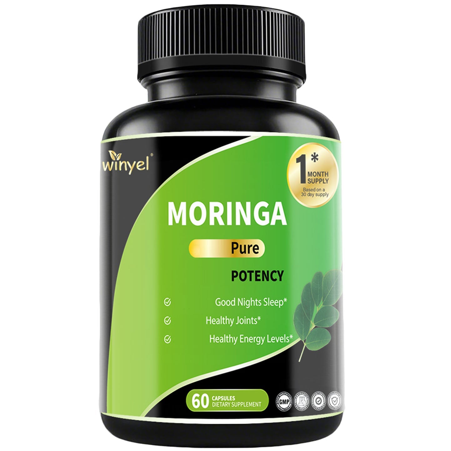Pure Moringa Capsules - High Potency, Health & Fitness With Essential Vitamins & Amino Acids - 60 Capsules