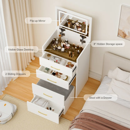 3-in-1 Modern Vanity Set: The Ultimate Space-Saving Beauty Station