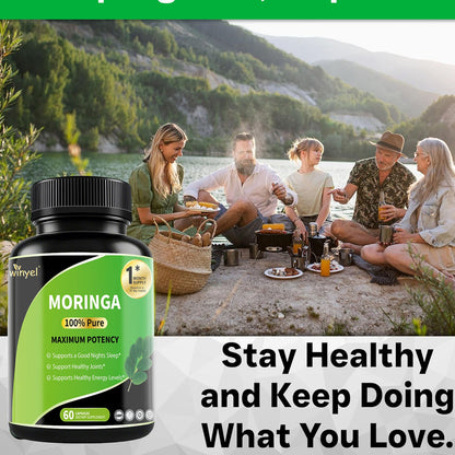 Pure Moringa Capsules - High Potency, Health & Fitness With Essential Vitamins & Amino Acids - 60 Capsules
